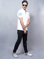 EPG Half Sleeve's Pure Cotton Men's Polo T Shirt - White