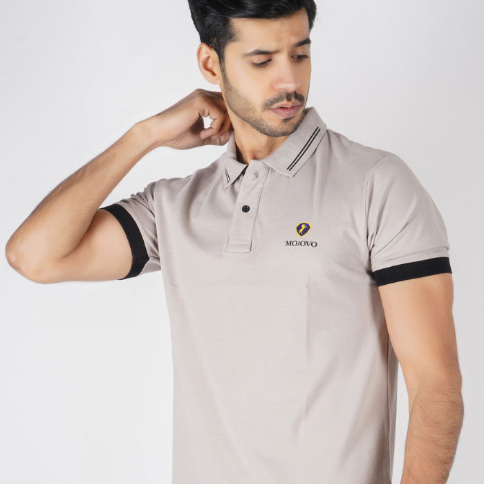 EPG Cotton Lycra Men's Polo T Shirt - Grey