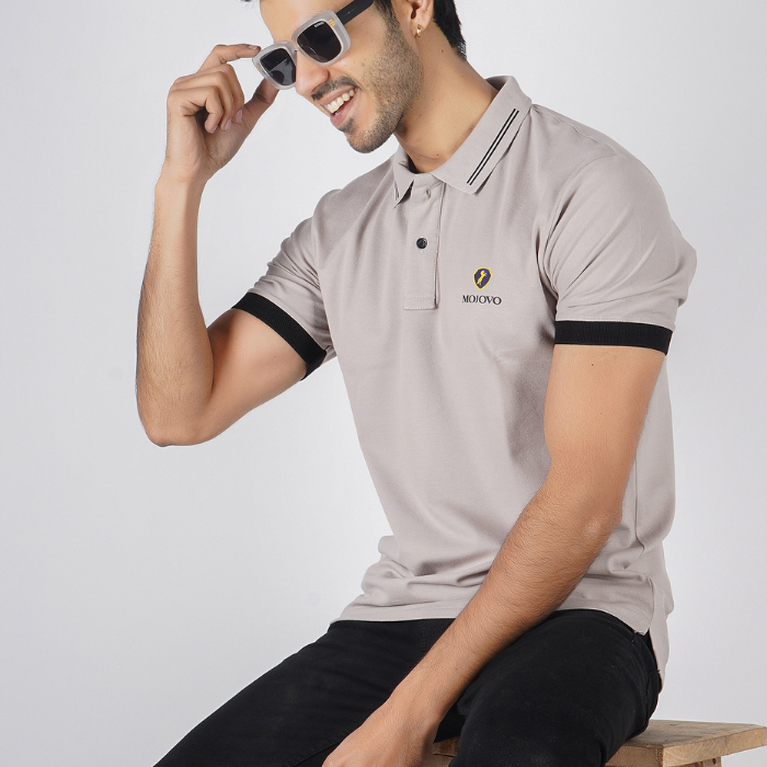 EPG Cotton Lycra Men's Polo T Shirt - Grey