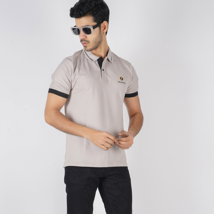 EPG Cotton Lycra Men's Polo T Shirt - Grey