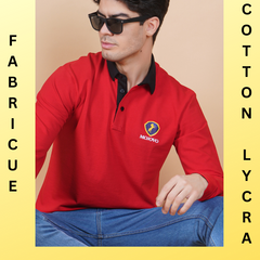 Ruby Red Full Sleeve Men's Polo