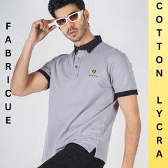 EPG Lycra Cotton Men's Polo T Shirt - Charcoal Grey