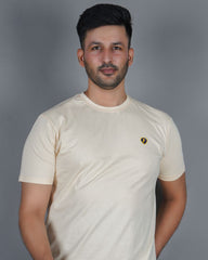 Men's California Peach  Crew Neck T-Shirt - Gold Finish Cotton | EPG