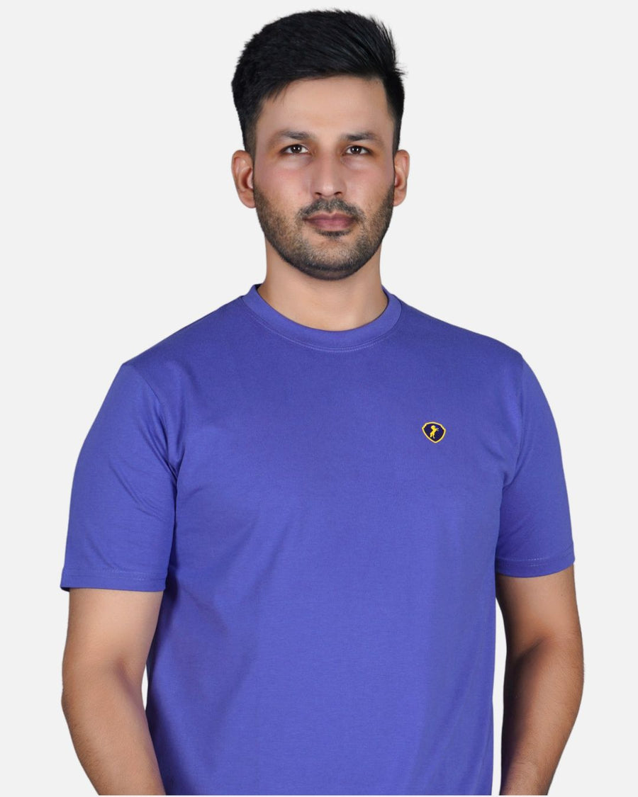 Mauve 100% Gold Finish Cotton Crew Neck Men's T-shirt