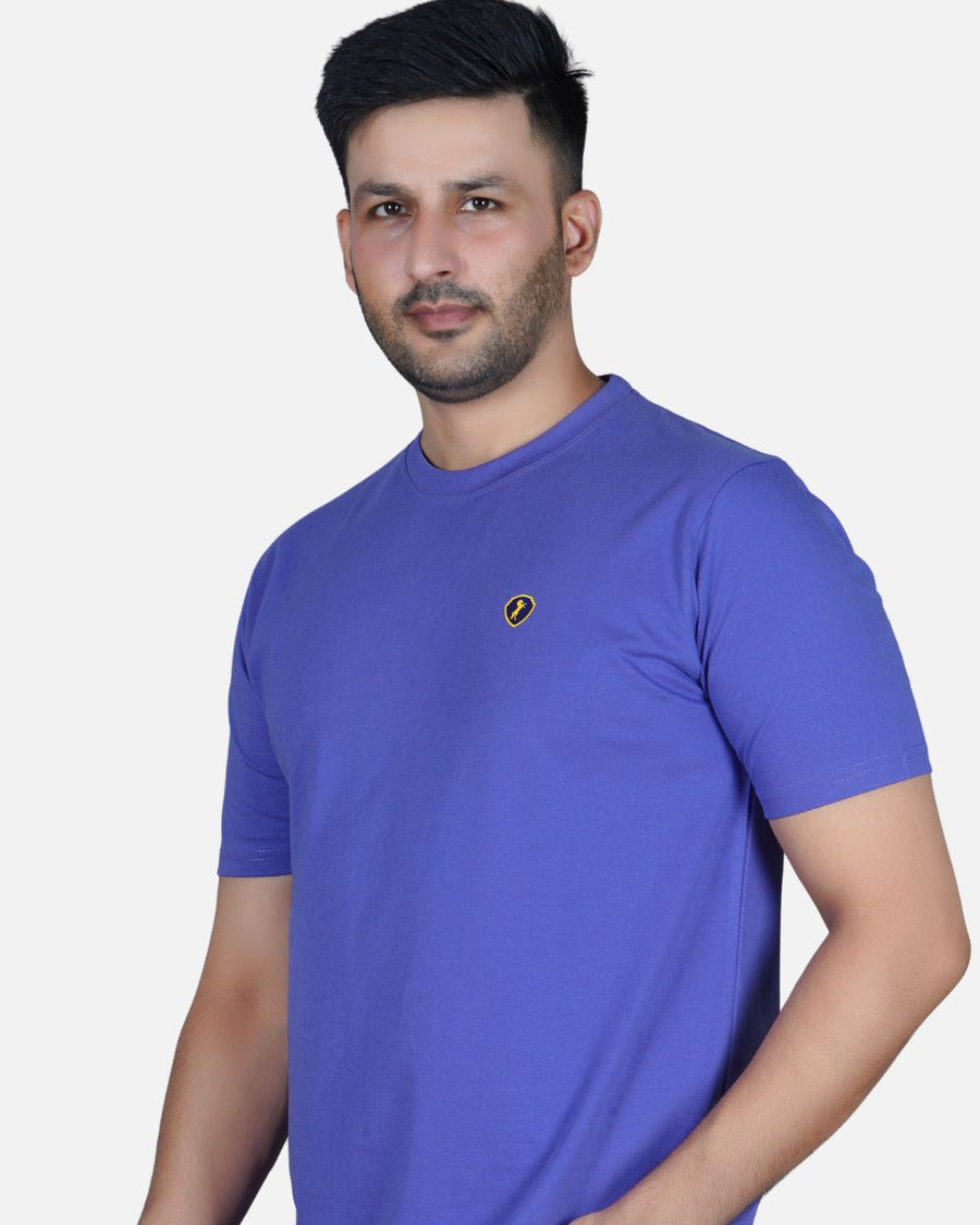 Mauve 100% Gold Finish Cotton Crew Neck Men's T-shirt