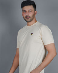 Men's California Peach  Crew Neck T-Shirt - Gold Finish Cotton | EPG