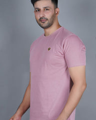 Men's Salmon Onion Crew Neck T-Shirt - Gold Finish Cotton | EPG