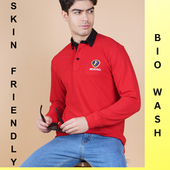 Ruby Red Full Sleeve Men's Polo