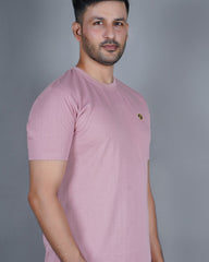 Men's Salmon Onion Crew Neck T-Shirt - Gold Finish Cotton | EPG