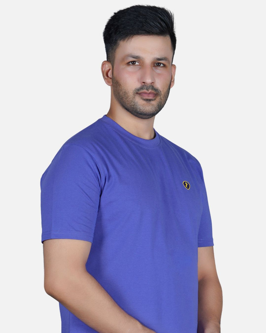 Mauve 100% Gold Finish Cotton Crew Neck Men's T-shirt