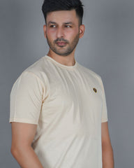 Men's California Peach  Crew Neck T-Shirt - Gold Finish Cotton | EPG