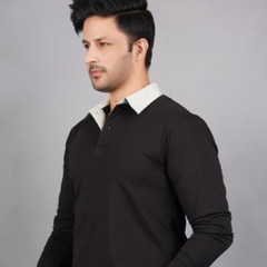 Men's Cotton Lycra Full sleeve T-shirt - Black