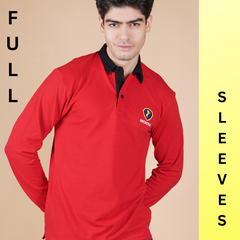 Ruby Red Full Sleeve Men's Polo