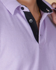 Ocean Blue  Cotton Fabdot Structure Fabric  Men's Classic Collar Polo