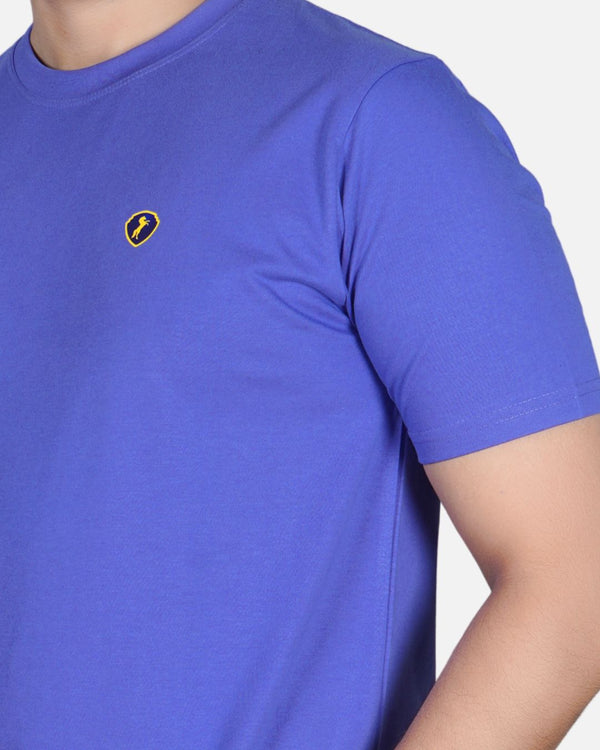 Men's Mauve Crew Neck T-Shirt - Gold Finish Cotton | EPG