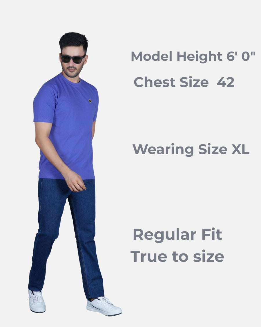 Mauve 100% Gold Finish Cotton Crew Neck Men's T-shirt