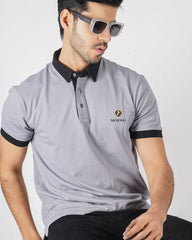 EPG Lycra Cotton Men's Polo T Shirt - Charcoal Grey