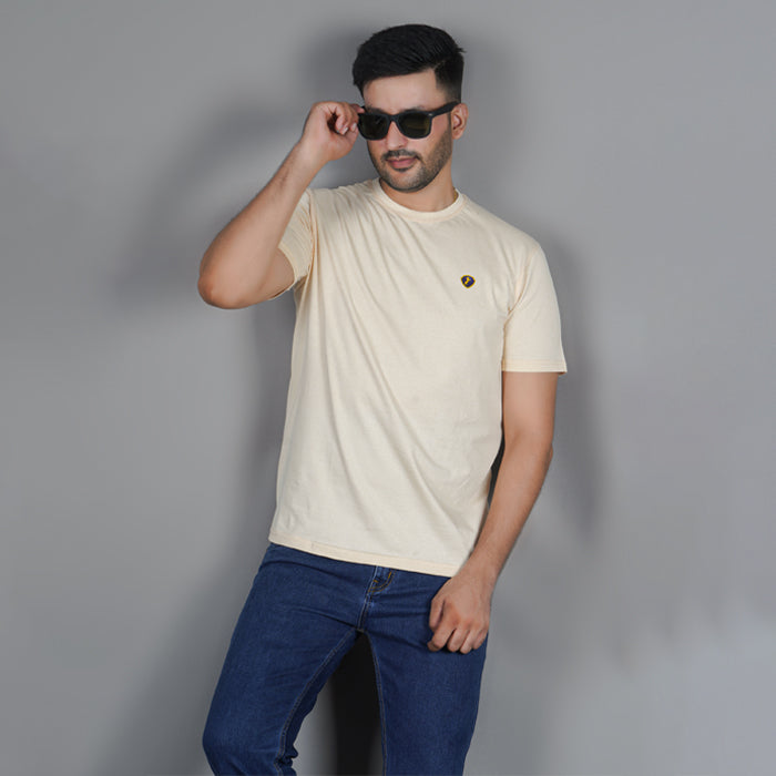 California Peach 100% Gold Finish Cotton Crew Neck Men's T-shirt