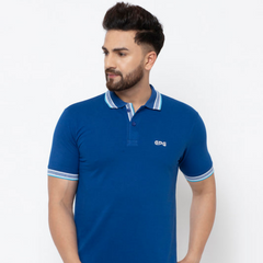 EPG Cotton Men's Polo  ( Collar ) T Shirt - Potomac ( Royal ) Blue