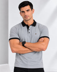 EPG Lycra Cotton Men's Polo T Shirt - Charcoal Grey
