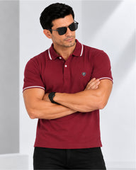 Cotton Lycra Polo - Wine