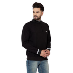 EPG Pure Cotton Fleece Men's Half Zip Jacket ( For Winters ) - Black