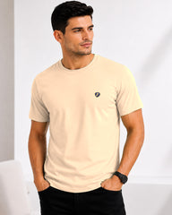 Men's California Peach  Crew Neck T-Shirt - Gold Finish Cotton | EPG