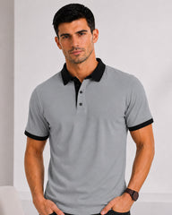EPG Lycra Cotton Men's Polo T Shirt - Charcoal Grey