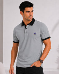 EPG Lycra Cotton Men's Polo T Shirt - Charcoal Grey