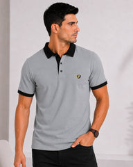 EPG Lycra Cotton Men's Polo T Shirt - Charcoal Grey