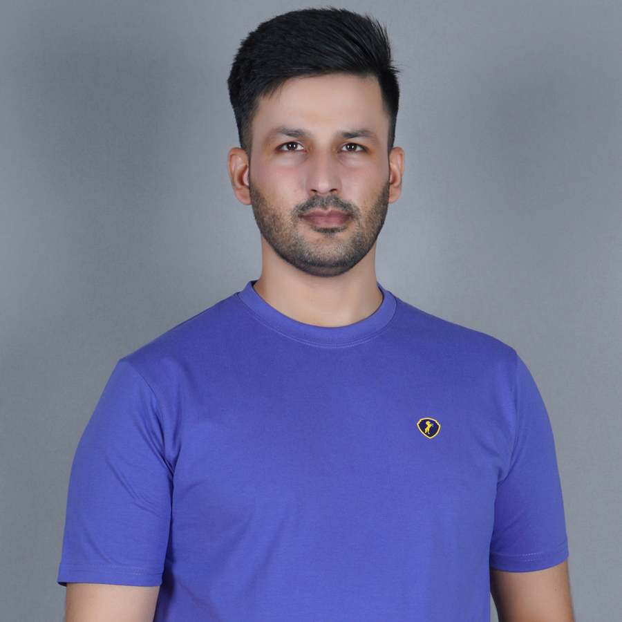 Mauve 100% Gold Finish Cotton Crew Neck Men's T-shirt