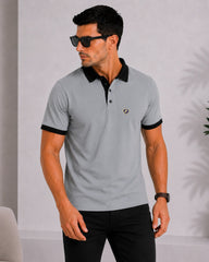 EPG Lycra Cotton Men's Polo T Shirt - Charcoal Grey