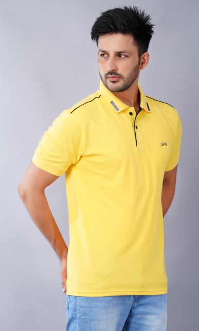 EPG Half Sleeve's Pure Cotton Men's Polo T Shirt  - Yellow