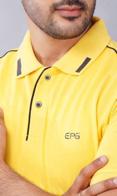 EPG Half Sleeve's Pure Cotton Men's Polo T Shirt  - Yellow