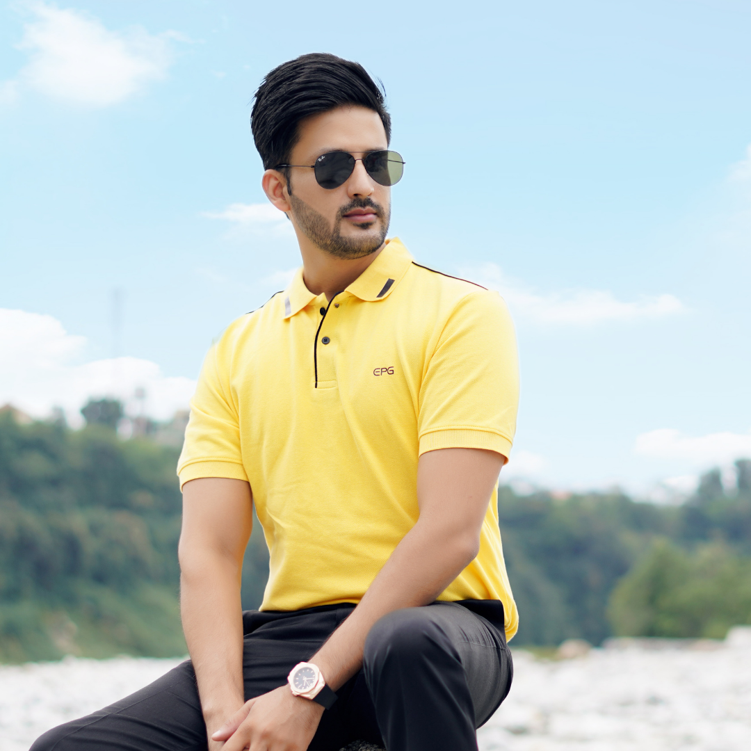 EPG Half Sleeve s Pure Cotton Men s Polo T Shirt Yellow epg.in
