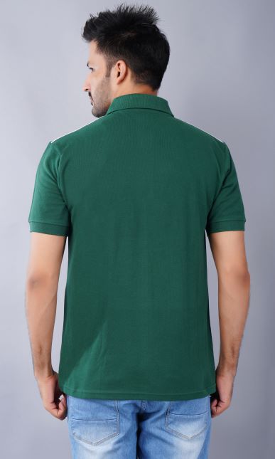 EPG Half Sleeve's Pure Cotton Men's Polo T Shirt - Bottle Green