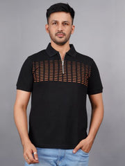 EPG Half Sleeve's Pure Cotton Men's Polo T Shirt  - Black