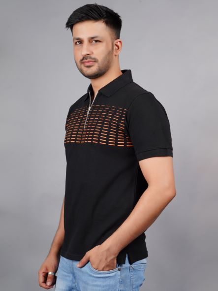 EPG Half Sleeve's Pure Cotton Men's Polo T Shirt  - Black