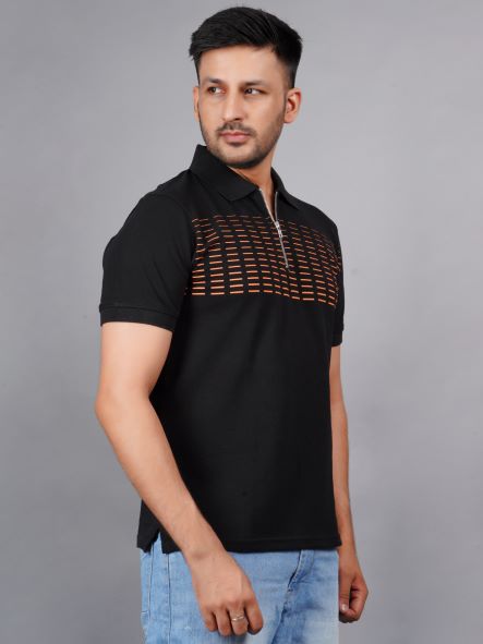 EPG Half Sleeve's Pure Cotton Men's Polo T Shirt  - Black