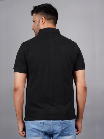 EPG Half Sleeve's Pure Cotton Men's Polo T Shirt  - Black