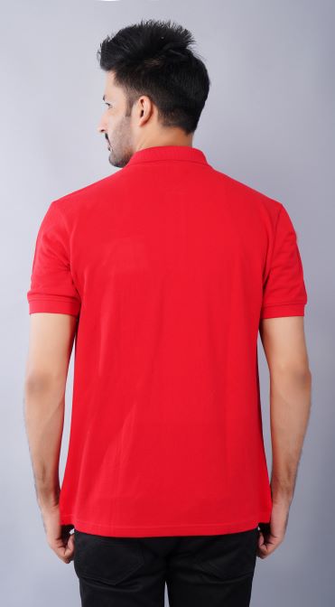 EPG Half Sleeve Pure Cotton Men's Polo (Collar )T Shirt  - Red