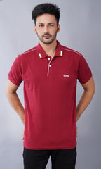 EPG Half Sleeve's Pure Cotton Men's Polo T Shirt - Maroon