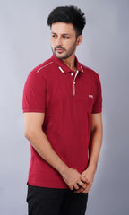 EPG Half Sleeve's Pure Cotton Men's Polo T Shirt - Maroon