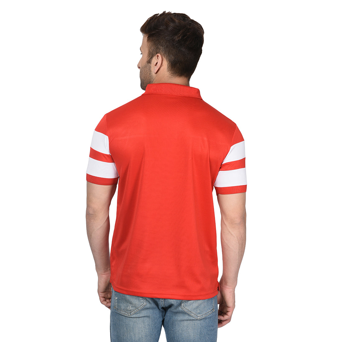 EPG Pure Cotton  Men's   Panel Polo Sports  T-shirt - Red color