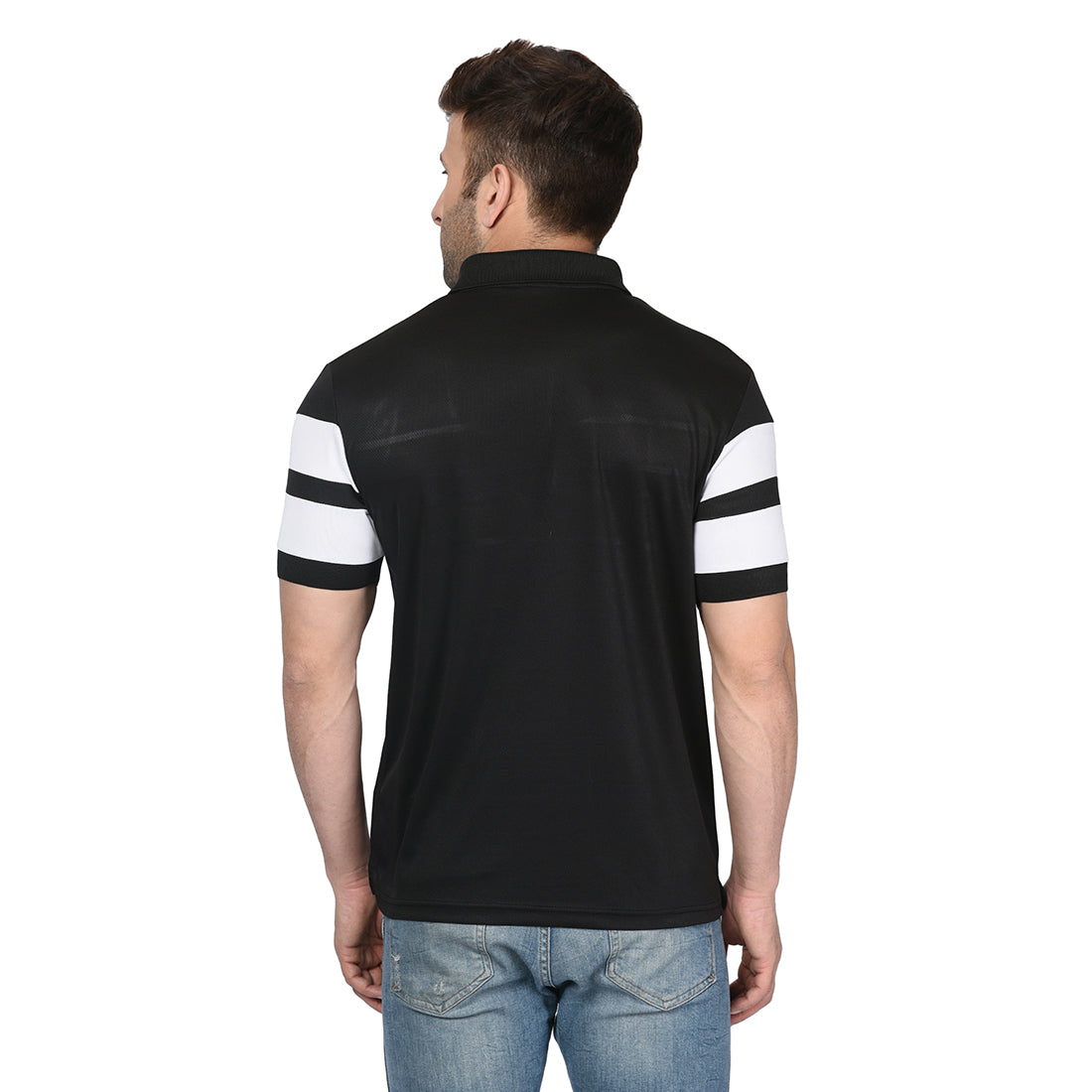 EPG Pure Cotton  Men's  Panel Polo  Sports T-shirt - Black color