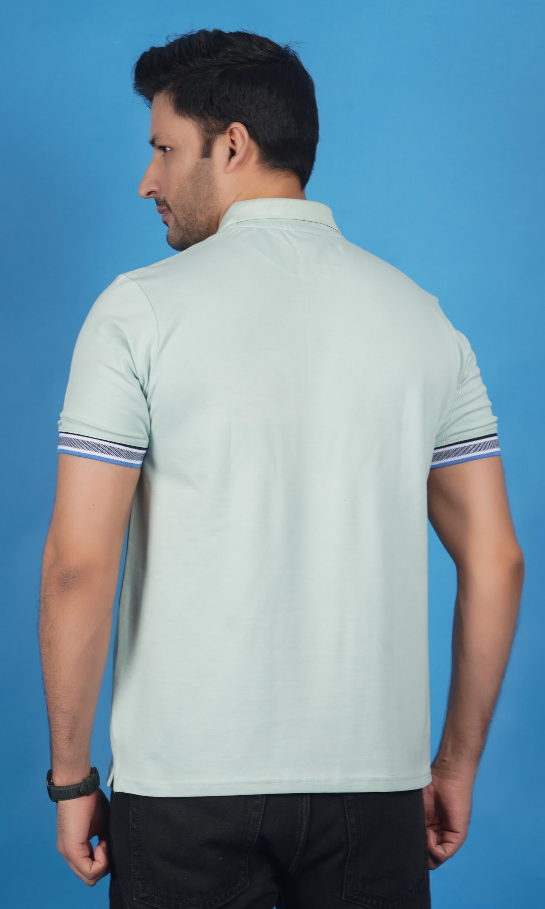 EPG Men's Cotton Lycra Polo T Shirt - Pistachio