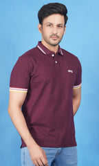 EPG Cotton Lycra Men's Polo T Shirt - Wine