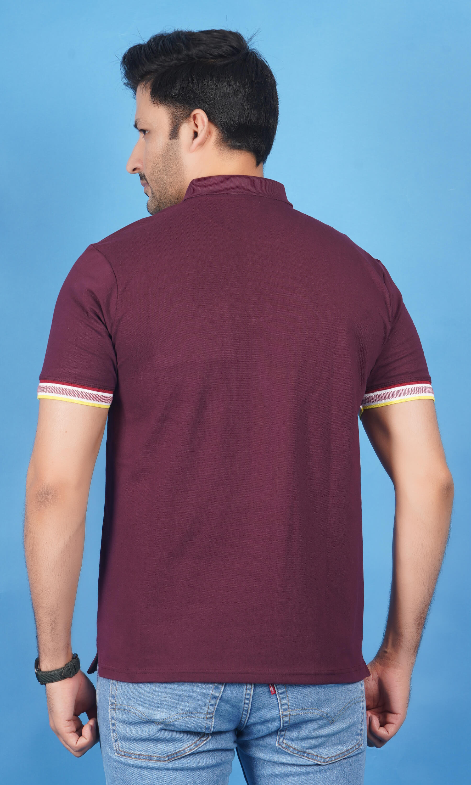 EPG Cotton Lycra Men's Polo T Shirt - Wine