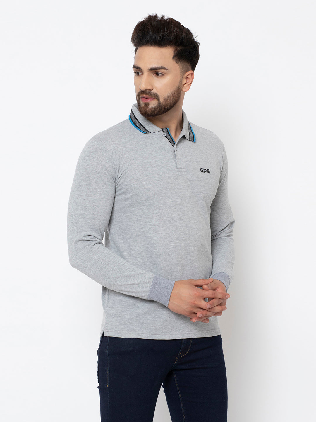 Full sleeve t shirts for men with hotsell collar online