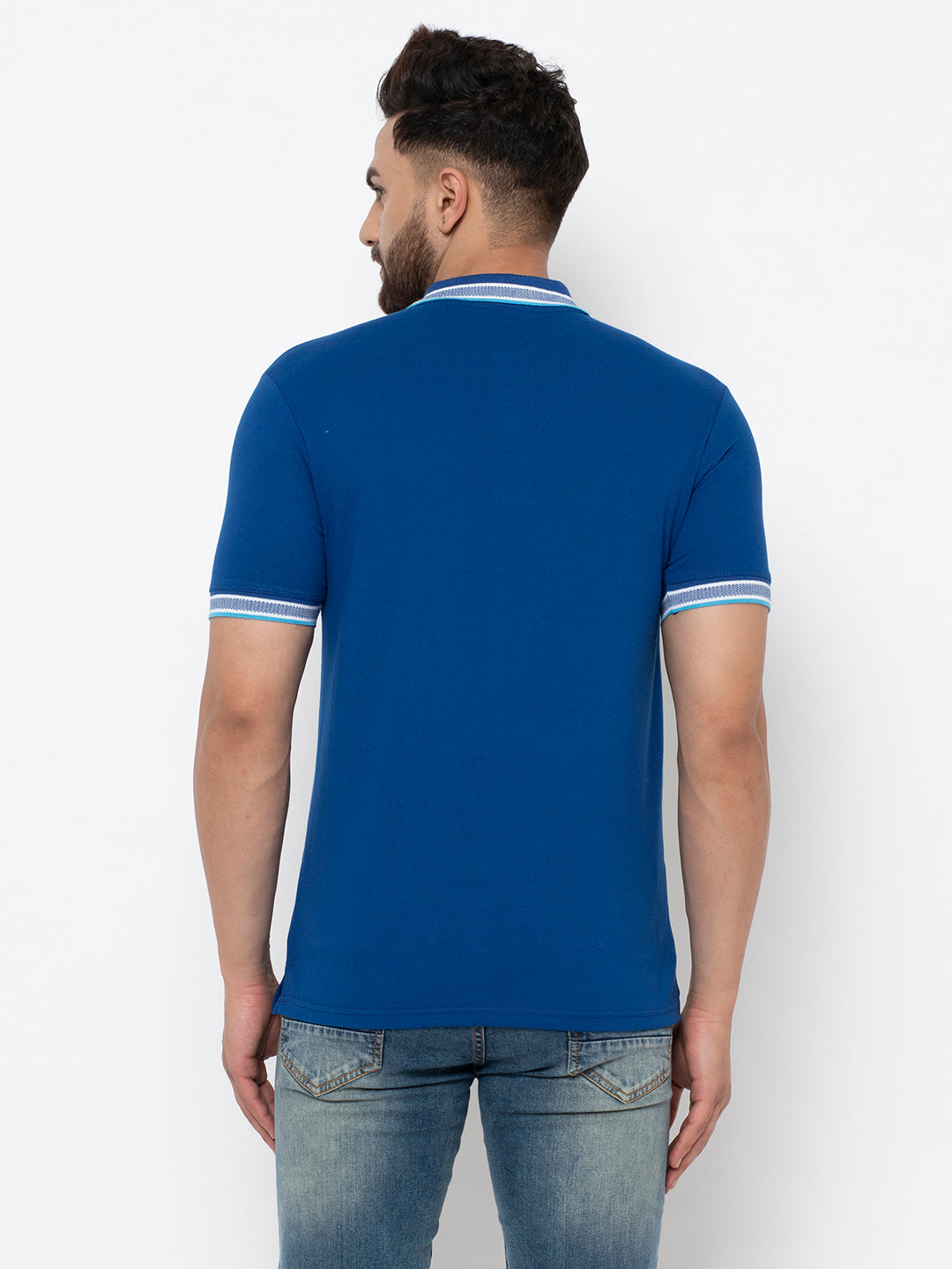 EPG Cotton Men's Polo  ( Collar ) T Shirt - Potomac ( Royal ) Blue